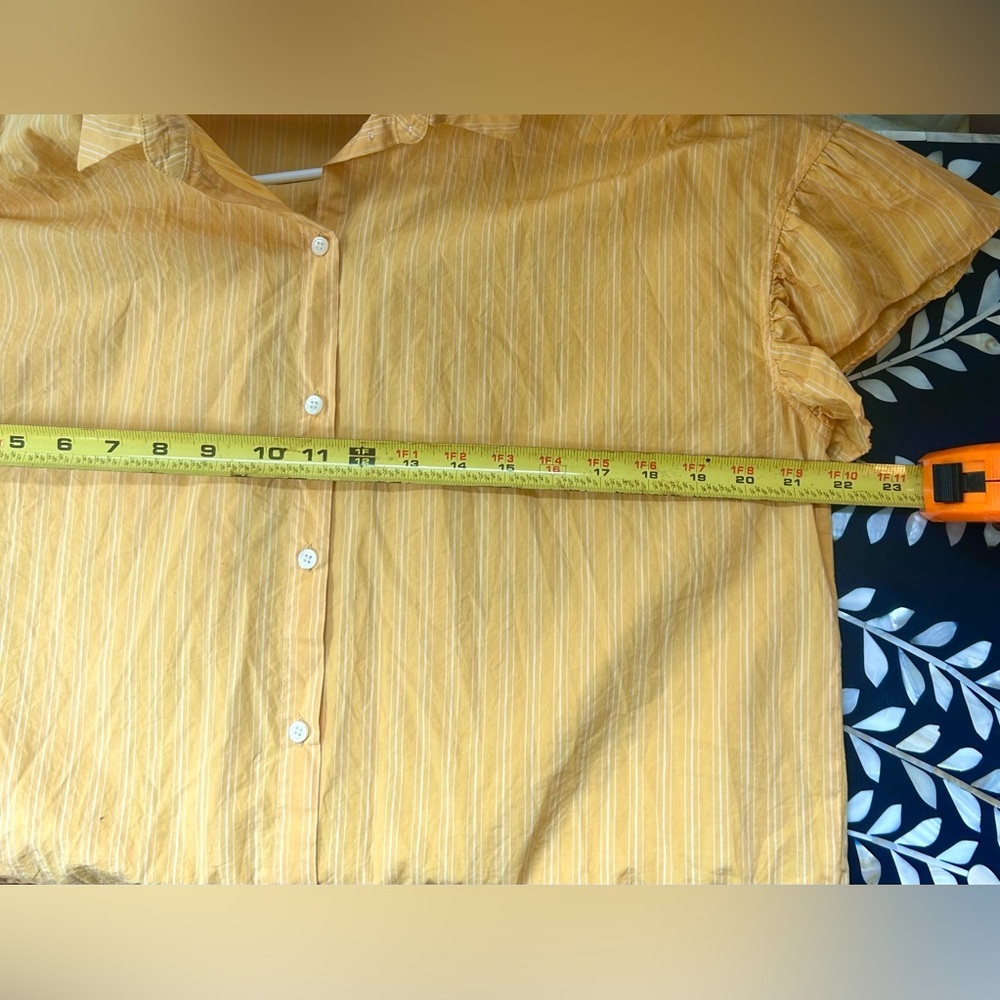 Madewell‎ Yellow Striped Button Down Shirt Top S Summer Wardrobe Minimalist Chic - Picture 8 of 9
